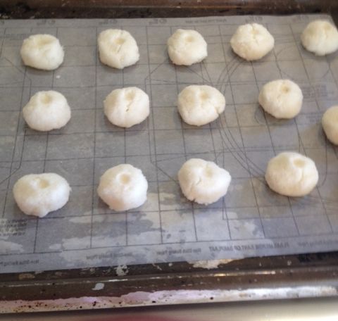 Into the oven the macaroons go